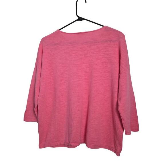 J.Jill Medium Pink 100% Linen Top Women's 3/4‎ sleeves - Picture 3 of 7